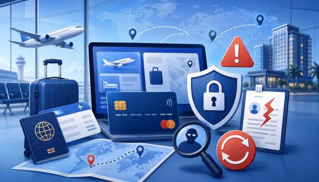 Travel payment fraud and chargeback protection illustration