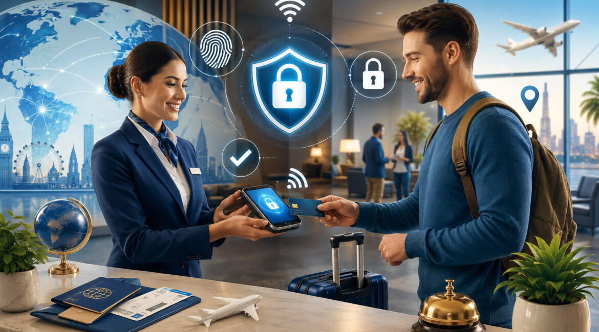 Secure mobile payment at travel business check-in