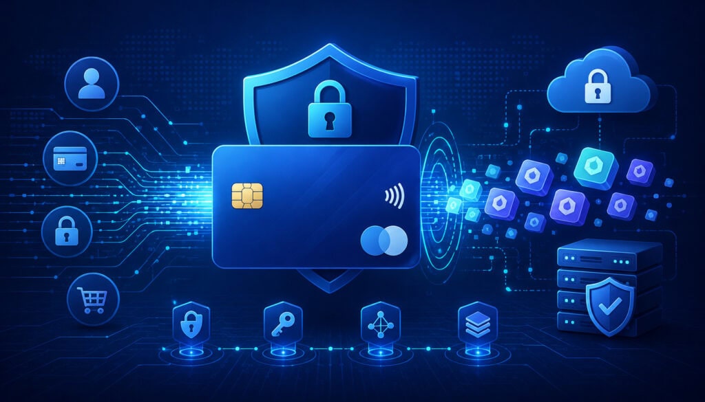 Secure cardholder data encryption and tokenization illustration