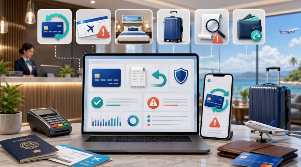Travel chargeback reason codes dashboard illustration