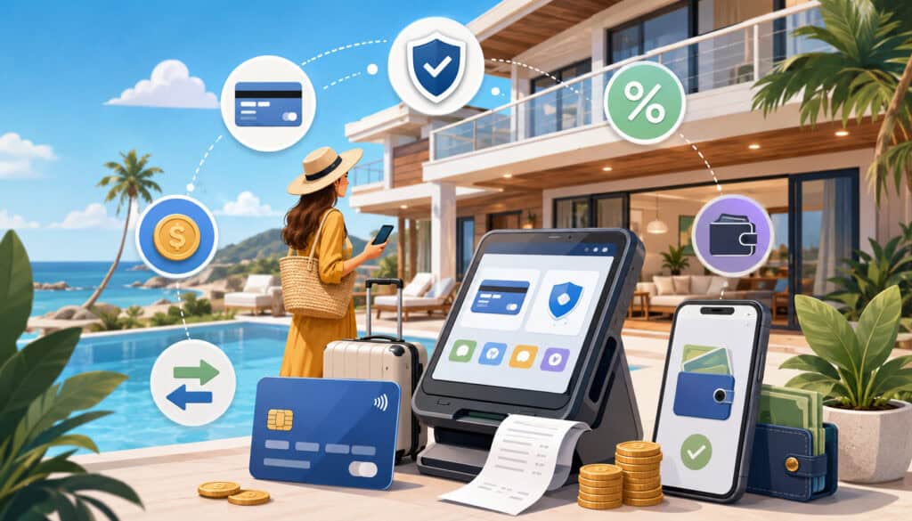 Vacation rental payment processing fees illustration