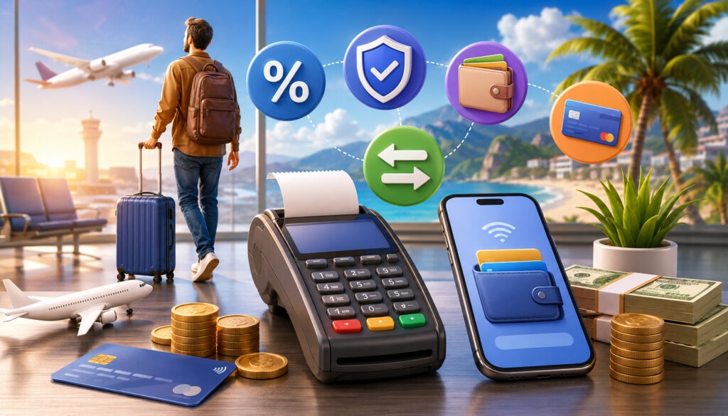 Travel payment processing costs illustration